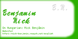 benjamin mick business card