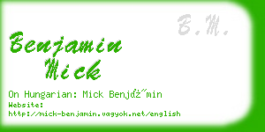 benjamin mick business card